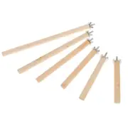 6 Pcs Solid Wood Station Pole Parrot Stand Perch Bird Playstand Toy