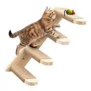 Cat Wall Steps, Cat Climbing Shelf Reversible Wall Mounted Wooden Four Step
