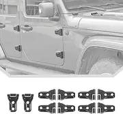 JeCar 10PCS Carbon Fiber Full Set Door Hinge Covers Overlay Trim Kit for 2018-2024 Jeep Wrangler JL JLU