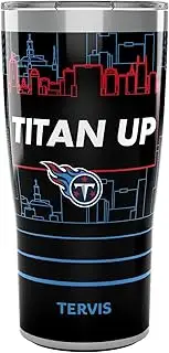 Tervis Traveler NFL Tennessee Titans - Slogan Triple Walled Insulated Tumbler Travel Cup Keeps Drinks Cold & Hot, 20oz, Stainless Steel