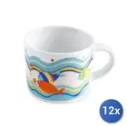 12x Cups Coffee Porcelain Decorum Fish Cc155, Royal Norfolk
