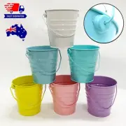 Metal Easter Bucket Mini Tins Pastel Colour Handles Wedding Party Candy Plants