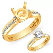 0.40Ct Round Diamond VS2 Setting Wedding Engagement Ring 14k Gold Yellow Natural