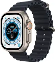 Apple Watch Ultra 49mm Titanium Case with Midnight Ocean Band, One Size (GPS...