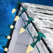 C9 LED Christmas Lights Outdoor with 50 Spring Clips, 50Ft 50 LED Waterproof Str