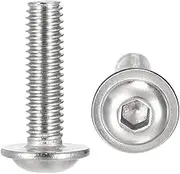 uxcell Flanged Button Head Socket Cap Screws, M6*22mm Hex Socket Drive Screw, 304 Stainless Steel Fasteners Bolts, Fully Threaded Machine Screw 50Pcs