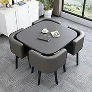Modern and compact business conference table set with coffee table, chairs and dark grey negotiation table perfect for small conference rooms, sales offices and shops