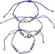 SAFIGLE Turkish Eye Bead Bracelet for Women Men Evil Eye Protection Charm Bracelet Christmas Party Jewelry