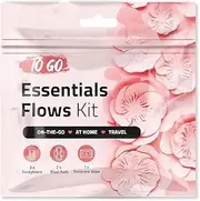 Essential Flows Kit – 3 Pantiliners, 2 Maxi Pads & 1 Feminine Wipe in Compact Zip Bag – Thin, Light, and Travel-Ready for Women & Girls – Single Pack (Pink)