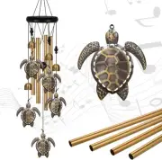 Outdoor Sea Turtle Wind Chimes Decor, Memorial Chimes, Mobile Bronze