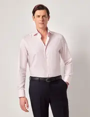 Hawes & Curtis Pink Twill Slim Shirt | High Collar | Double Cuff Size: XL