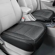 2 Pack Black Ventilated Cool Bottom Car Seat Cover, 3D Air Mesh Breathable Front Leather Car Seat Protectors, Universal Fit Automotive Comfortable Seat Cushion with Storage Pocket for Car Truck SUV