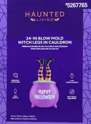 Haunted Living Halloween 2-ft PreLit Witch Legs in Cauldron Free Standing Decor