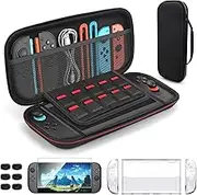 EEEKit Carry Case Compatible with Nintendo Switch 2 2025 Accessories, Includes Travel Case, Screen Protector, Clear Protective Cover, Thumb Grips