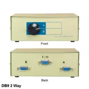2 Way DB9 Female Manual Data Switch Box Rotary Dail Type RS232 Printer Scanner