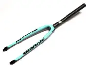 2018 Bianchi ARIA 1-1/8In to 1-1/4In Tapered Full Carbon Fork Gloss Celeste