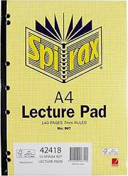 Spirax 907 Lecture Pad Side Opening A4 140 Page
