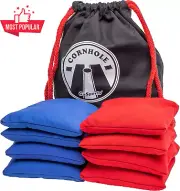 Official Regulation Cornhole Bean Bags Set 8 All Weather Stars Stripes Red Blue