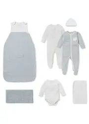 Mori My First Summer Striped Jersey Sleep set (6 Months) - Blue 6 months
