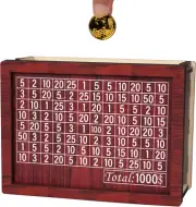 Wooden Cash Vault Savings Box, 10000 Savings Challenge Box (1000), Brown, 17 Cm