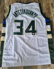 Signed Giannis Antetokounmpo Bucks Basketball jersey Authenticated by JSA Holo