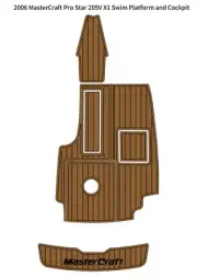 2006 MasterCraft Pro Star 205V X1 Swim Platform Cockpit Pad Boat EVA Teak Floor