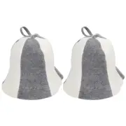 2 Pcs Fomiyes Sauna Hat for Men Shower Caps Felt Headwear Bathing Man Women's