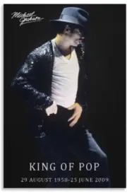 Michael Jackson King Of Pop Music 12.75”x18.5” Canvas Wall Art Poster Memoriam