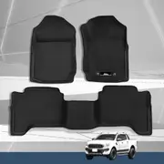 3pcs Weisshorn Car Rubber Floor Mats Fits Ford Ranger PX PX2 PX3 Dual Cab 2011-2019 3D