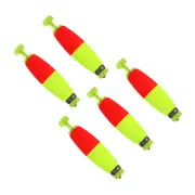 5Pcs Fishing Bobbers Floats, 2.2x0.5 in EVA Spring Bobbers Buoy, Red Yellow