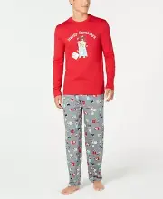 Matching Family PJs Men's Happy Pawlidays Christmas Pajama Set - Medium #4496