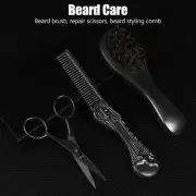 Beard Kit Folding Comb Small Scissors Beard Brush Beard Modeling Set With St EUJ