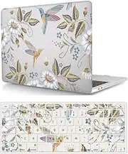 Laptop Hard Shell Case Compatible with MacBook Air 13.6 inch 2022 Release Model A2681 M2, Plastic Protective Beautifully Designed Hard Shell Case Cover & Keyboard Cover, Colored Birds and Flowers