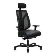 Leather Executive Mesh High Back Office Chair with Head Rest and Arms Full Ergon
