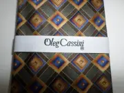 Oleg Cassini Men's Tie 100% Silk Multicolor Geometrical Print NEW