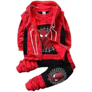 Kids Boy Spiderman Tracksuit Sweatshirt Vest Pants Outfit Set -NMAOV Black 12-24 Months