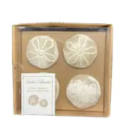 Napkin Rings 4 Sand Dollar Ocean Beach Inspired New In Box