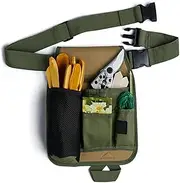 Tool Belt Apron, Gardening Tool Organizer, Adjustable Utility Belt Apron with Multiple Pockets for Various Tools, Suitable for Gardening/Carpenter/Plumber/Florist/DIY,Army Green