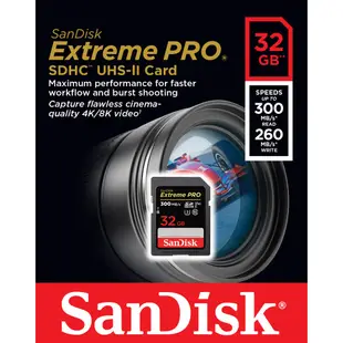 SanDisk 32G SD Extreme Pro 300MB SDHC V90 8K UHS-IISD 相機記憶卡