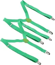 [LIFKOME] Trendy Green Suspenders for Men Elastic Strap for Jeans Pant St Patricks Day Accessory