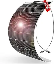 DOKIO 100W 12V Semi-Flexible Solar Panel, Bendable Thin Film Monocrystalline, Lightweight 1.05kg- Ideal for Caravans, RVs, Boats, Campers & Trailers