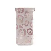 Eyeglass Pouch Squeeze Top Portable Sunglasses Bag Pouch PU Leather 1 Leopard