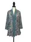 R&M Richards Teal Floral Sheer Kimono Cardigan Size - 16W