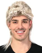 Blonde Mens Mullet Costume Wig