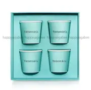 TIFFANY & CO BONE CHINA Espresso Paper Cup set of 4 w/ Box Tiffany Blue New