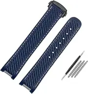 [EKSIL] 20mm 21mm Rubber Silicone Watch Strap For Omega Seamaster 300 AT150 Aqua Terra Ultra Light 8900 Steel Buckle Blue Watchband Bracelets