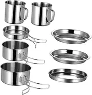 SUPVOX Camping Cooking Utensils Set Portable Picnic Cookware Outdoor Non-Stick Fry Pan Kit
