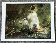 VTG Readers Digest Art Collection “Young women Among Flowers”Postcard