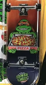 2024 TECH DECK × TMNT | SANTA CRUZ | #20147474 YELLOW MICHELANGELO × PIZZA | NIB