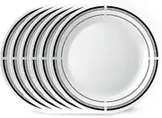 Corelle 6-Piece 10.25" Dinner Round Plates, Vitrelle Triple Layer Glass, Lightweight Round Plates, Large Round Plates, Chip and Scratch Resistant, Microwave and Dishwasher Safe, Brasserie